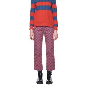 The Kit Cropped Alexa Jean, Blue Orange Grid Women’s size 6